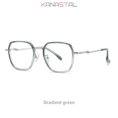 Ochelari noi pentru femei, cu blocare a luminii albastre, retro TR Metal, ochelari pătrați, cadru anti-raze, oglindă plată, ochelari optici, ochelari pentru bărbați