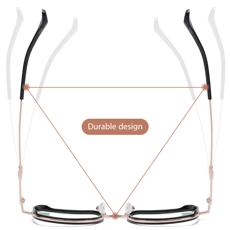 Ochelari noi pentru femei, cu blocare a luminii albastre, retro TR Metal, ochelari pătrați, cadru anti-raze, oglindă plată, ochelari optici, ochelari pentru bărbați