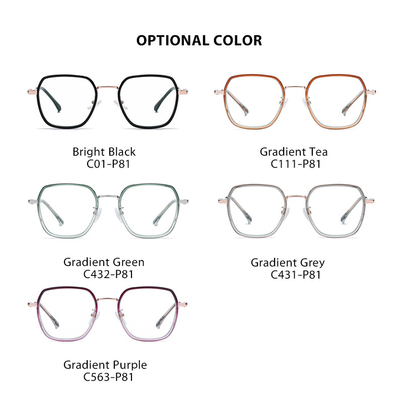 Ochelari noi pentru femei, cu blocare a luminii albastre, retro TR Metal, ochelari pătrați, cadru anti-raze, oglindă plată, ochelari optici, ochelari pentru bărbați