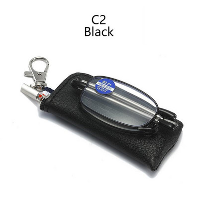 Prijenosne, ultratanke naočale za čitanje, muške sklopive male okvire za naočale, crne metalne naočale s originalnom kutijom