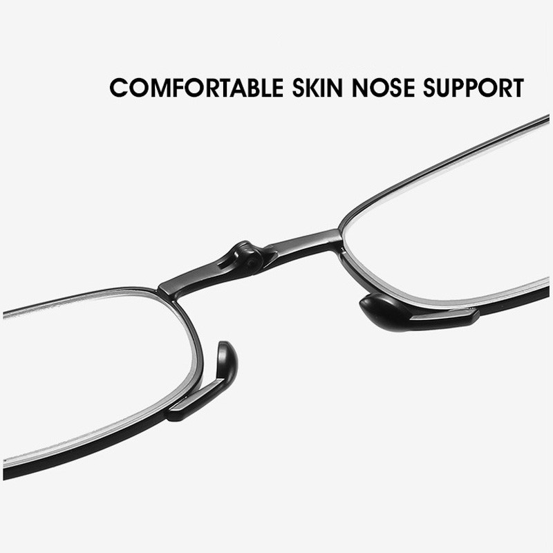 Prijenosne, ultratanke naočale za čitanje, muške sklopive male okvire za naočale, crne metalne naočale s originalnom kutijom