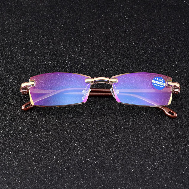 Zilead naočale za čitanje bez okvira, žene i muškarci, kvadratne naočale protiv plave svjetlosti za dalekovidnost, optičke naočale za računalo, dioptrije +1~+4