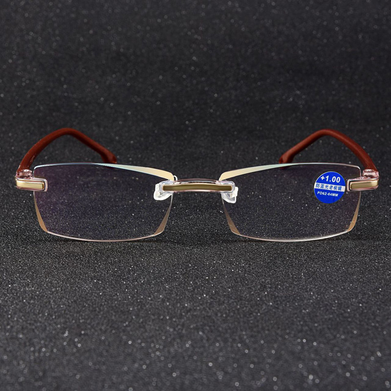 Zilead naočale za čitanje bez okvira, žene i muškarci, kvadratne naočale protiv plave svjetlosti za dalekovidnost, optičke naočale za računalo, dioptrije +1~+4