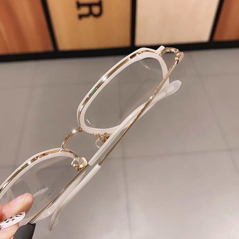 SO&EI Fashion Polygon Clear Anti-Blu-Ray Lens Eyewear Women Square Glasses Frame TR90 Men Vintage Optical Frame Computer Goggles
