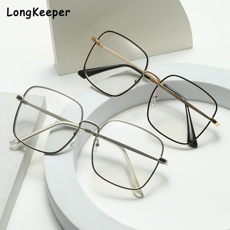 Liela izmēra Anti Blue Light Brilles Kvadrātveida brilles Dimanta ietvars Sieviešu Vīriešu Caurspīdīgās Lēcas Brilles Briļļu bloķēšanas Brilles