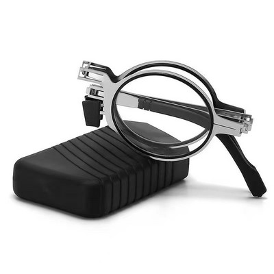 Anti-mėlyni, šviesūs skaitymo akiniai su dėžute Vyriški Moteriški sulankstomi metaliniai apvalūs kvadratiniai akiniai Unisex nešiojami Presbyopia akiniai