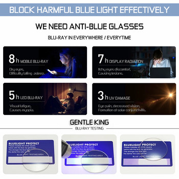 Γυαλιά GENTLE KING Anti Blue Light Ανδρικά Γυαλιά Bluelight Radiation Γυναικεία TR90 Προστασία υπολογιστών Γυαλιά gaming Blue Blocking UV400