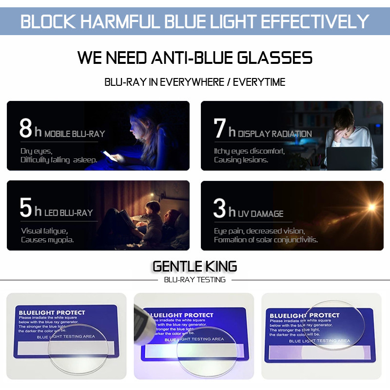 GENTLE KING Naočale protiv plavog svjetla Muškarci Plavo zračenje Žene TR90 Zaštita računala Gaming naočale Plave koje blokiraju UV400