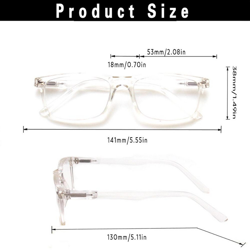 „Henotin Fashion“ skaidrūs, patogūs akiniai iki mažo amžiaus, plastikiniai apvalūs rėmeliai, itin prieinami skaitytojo akiniai, dioptrijų 0–600