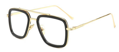 Tony Stark naočale Muškarci Žene Povećalo Naočale za čitanje Steampunk kvadratne naočale koje blokiraju plavo svjetlo Plus dioptrija +0,5 +6