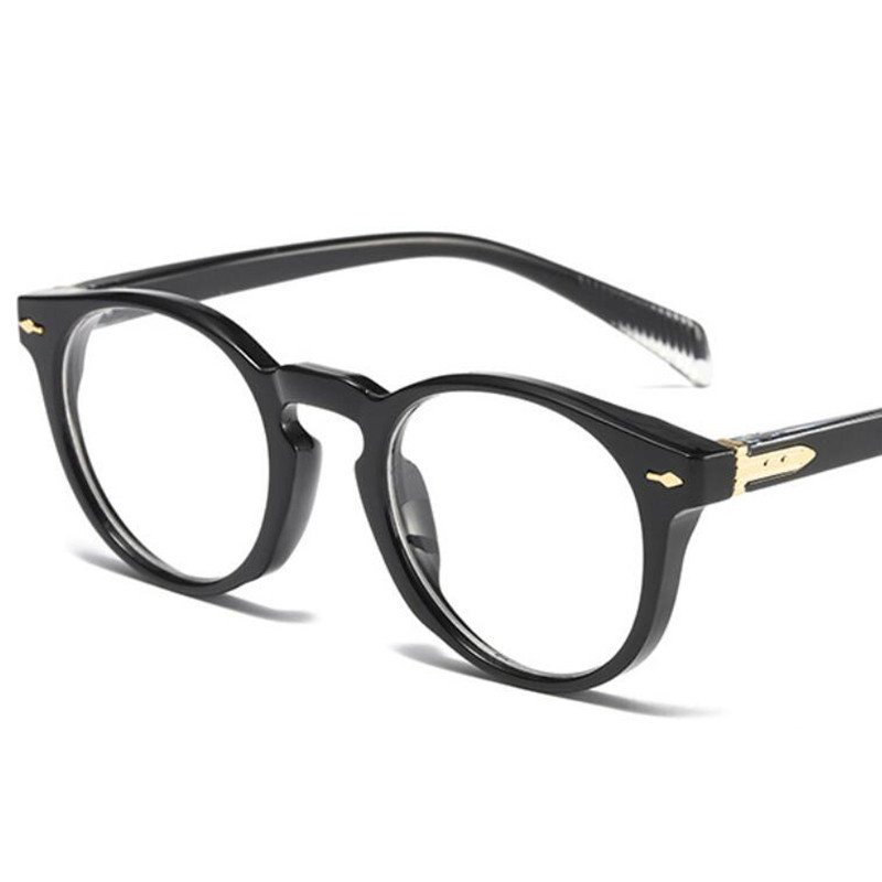 Okrugli muški okvir za naočale s zakovicama Optičko plavo svjetlo za čitanje Naočale za dalekovidnost Muške prozirne računalne retro naočale +2