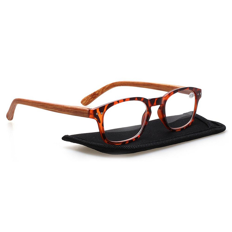Noge zrcalnih zrna drveta Naočale za čitanje Opružna šarka Muškarci Žene HD čitač Dioptrija +1,0+2,0+3,0+5,0+6,0