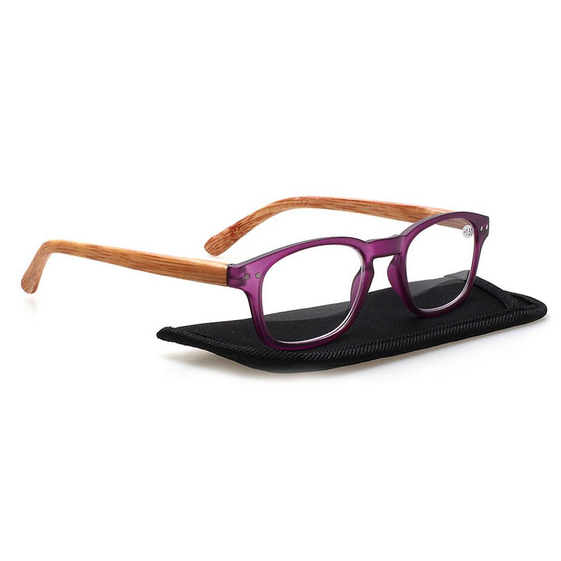 Noge zrcalnih zrna drveta Naočale za čitanje Opružna šarka Muškarci Žene HD čitač Dioptrija +1,0+2,0+3,0+5,0+6,0