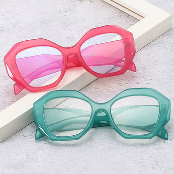 SO&EI Retro Polygon Candy Color Γυναικεία γυαλιά Σκελετός Clear Anti-Blu-Ray φακών Γυαλιά Spring Hinge Ανδρικά οπτικά γυαλιά
