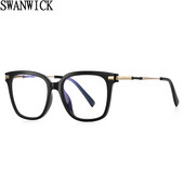 Swanwick fashion jumatate de metal rame ochelari optici femei lentile transparente TR90 ochelari patrati anti albastru deschis barbati albastru maro cadouri