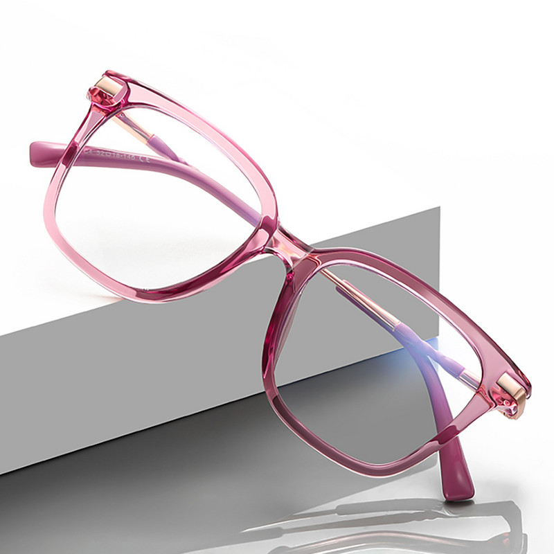 Swanwick modni polumetalni okviri za naočale optički ženske prozirne leće TR90 četvrtaste naočale antiplavo svjetlo muškarci plavo smeđi darovi