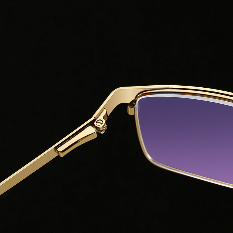 Elbru vīriešiem zilas plēves sveķu lasīšanas brilles sievietēm metāla pusrāmja hiperopijas brilles 1,5 2,0 2,5 3,0 3,5 4,0 Dioptrija vīriešiem