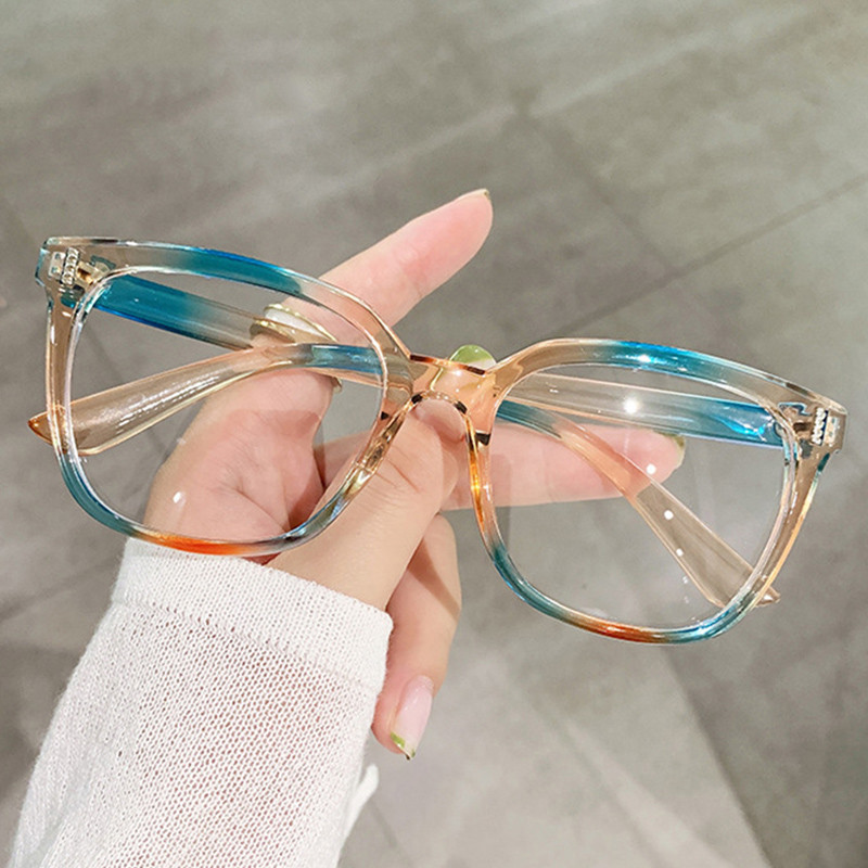 LNFCXI Nova moda Rainbow Gradient Color Square Optical Anti-blue naočale Ženske vintage naočale Ženske naočale Oculos