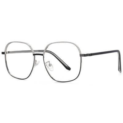 53837 Ochelari optici pătrați supradimensionați, anti lumină albastră, metal, rame, bărbați, femei, ochelari de vedere la modă pentru computer