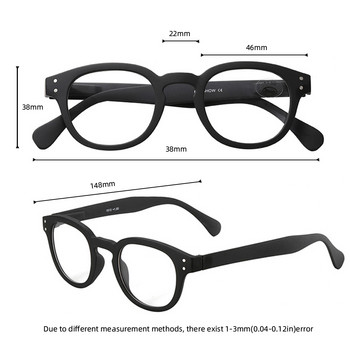 Meeshow прозрачни маркови очила за четене Кръгли мъжки дамски очила с гъвкава френска концепция Пресбиопия +1,75 +2,25 1513