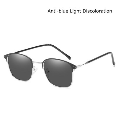 Nove ženske naočale protiv plave svjetlosti s diskoloracijom, ravna leća, kvadratni metalni okvir, klasične fotokromatske naočale za muškarce, računala