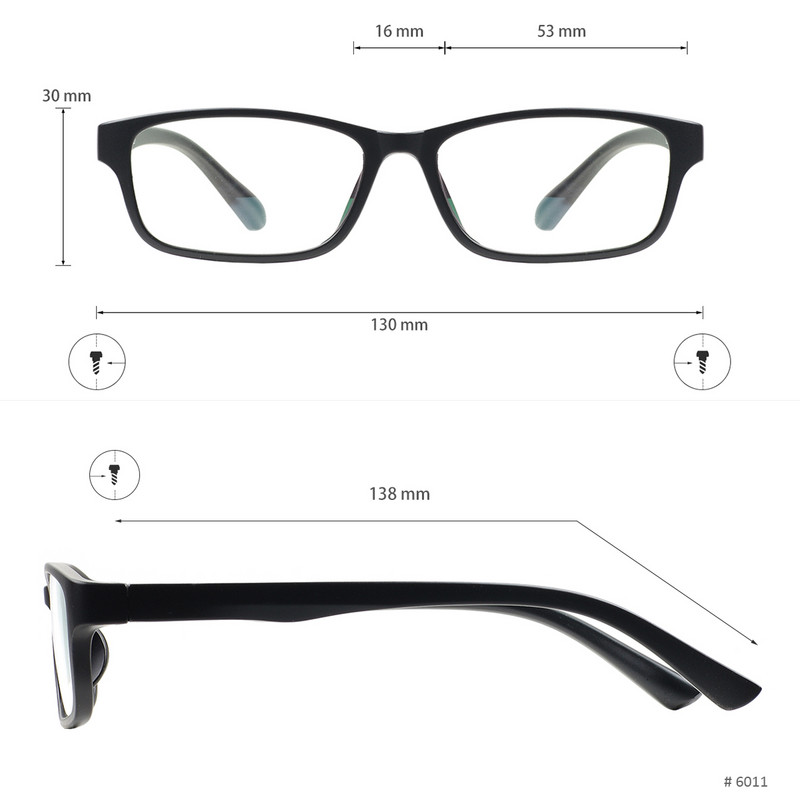 TR90 Modni okvir za muške pravokutne naočale za multifokalne dioptrijske leće