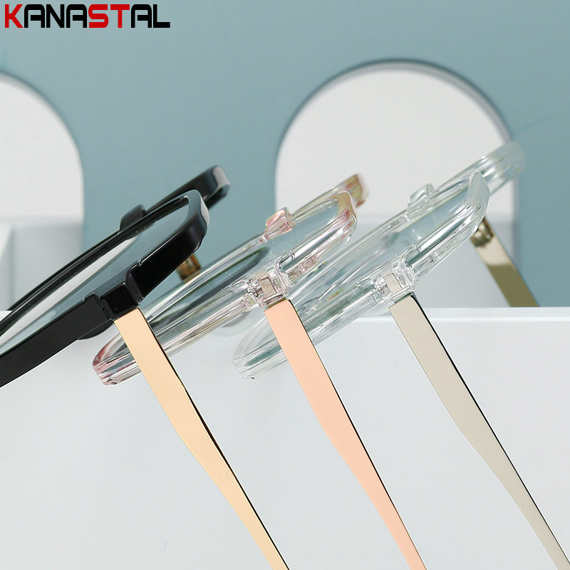 Ženske naočale za čitanje koje blokiraju plavo svjetlo Muške modne TR90 metalne poligonalne okvire za naočale Računalne naočale Optika Kratkovidne naočale