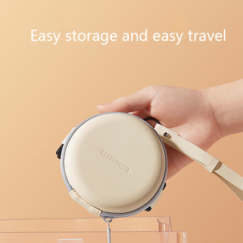 Πτυσσόμενη θήκη γυαλιών ηλίου Στρογγυλή θήκη γυαλιών Τσάντα αποθήκευσης Φερμουάρ Μαλακή δερμάτινη τσάντα Φορητή τσάντα γυαλιά ηλίου κουτί γυαλιών ηλίου