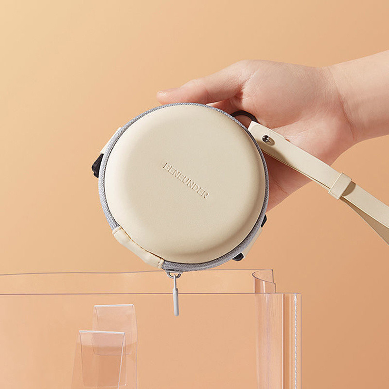 Πτυσσόμενη θήκη γυαλιών ηλίου Στρογγυλή θήκη γυαλιών Τσάντα αποθήκευσης Φερμουάρ Μαλακή δερμάτινη τσάντα Φορητή τσάντα γυαλιά ηλίου κουτί γυαλιών ηλίου