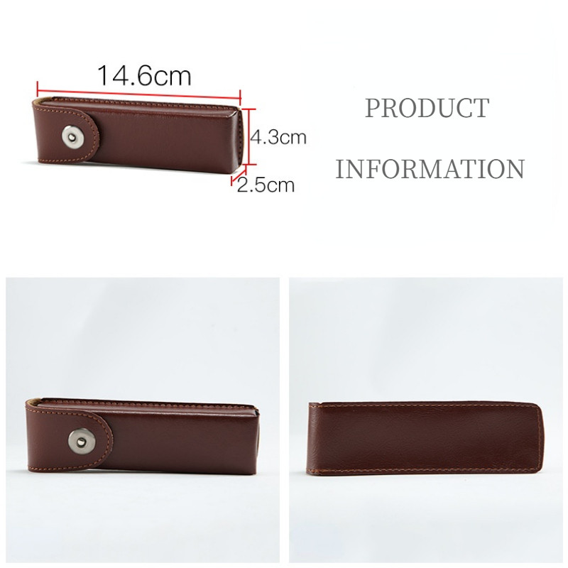 Klasiska ādas briļļu kastīte, kas piemērota šaurākām brillēm Elegants presbyopical brilles futrālis briļļu futrāļi