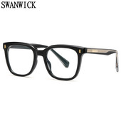 Swanwick modni muški retro okvir za naočale muški optički ženski antiplavo svjetlo acetat ženske tr90 naočale kvadratne prozirne crne