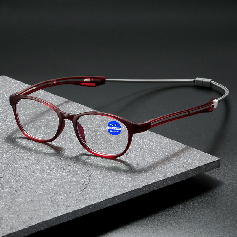 Unisex Ultralaki magnet Viseći oko vrata Naočale za čitanje Povećalo Žene Muškarci Podesive noge Naočale za dalekovidnost +1,0~+4,0 L3