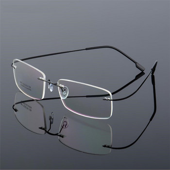Мъжки рамки за очила без рамки от титаниева сплав без винтове, ултра лека оптична рамка за късогледство, очила без рамки без винтове F861
