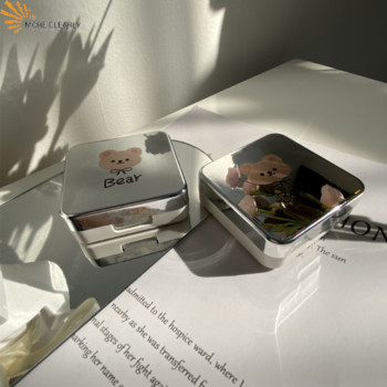 1 τμχ Θήκη φακών επαφής Silver Bear Θήκη για καλλυντικά φορητό κουτί νερού Κορεατικού στυλ απλός φακός επαφής Companion Box Κουτί αποθήκευσης