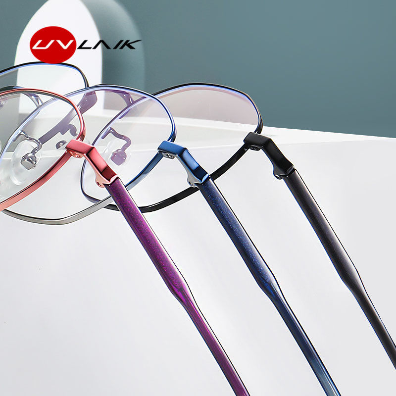 UVLAIK Modni okviri za naočale protiv plave svjetlosti Ženske retro umjetničke okvire za naočale Muškarci Studenti Kratkovidnost Dioptrijske naočale Ravno ogledalo