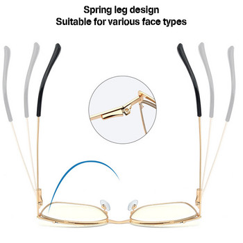2022 Унисекс очила против синя светлина за жени Мъжки модни квадратни тънки метални рамки с плоска леща Двуцветни очила за компютър