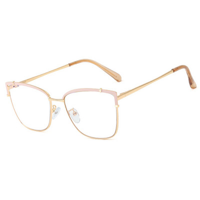 2022 Unisex Anti-Blue Light Γυαλιά Γυναικεία Ανδρική Μόδα Τετράγωνο Λεπτό Μεταλλικό Πλαίσιο Επίπεδος φακός Διπλού χρώματος Γυαλιά Οράσεως για Υπολογιστή