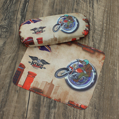 Komplet futrola za naočale s ispisom s tvrdom potporom od tkanine Kutija za sunčane naočale Puhasta unutrašnjost Zaštita od ogrebotina Britanski stil Dropship