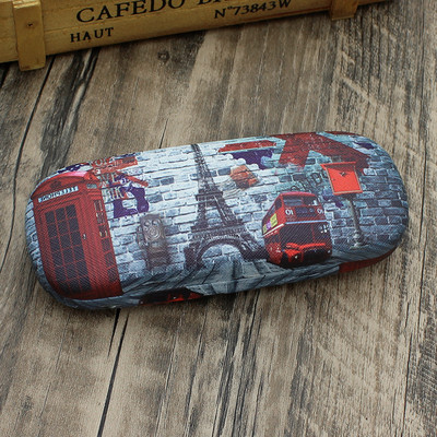 Komplet futrola za naočale s ispisom s tvrdom potporom od tkanine Kutija za sunčane naočale Puhasta unutrašnjost Zaštita od ogrebotina Britanski stil Dropship