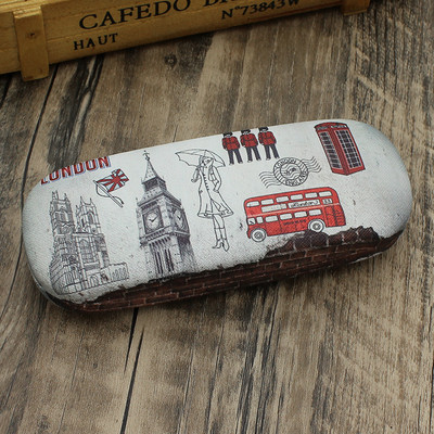 Komplet futrola za naočale s ispisom s tvrdom potporom od tkanine Kutija za sunčane naočale Puhasta unutrašnjost Zaštita od ogrebotina Britanski stil Dropship