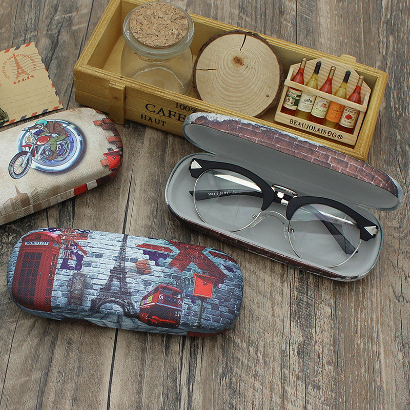 Komplet futrola za naočale s ispisom s tvrdom potporom od tkanine Kutija za sunčane naočale Puhasta unutrašnjost Zaštita od ogrebotina Britanski stil Dropship