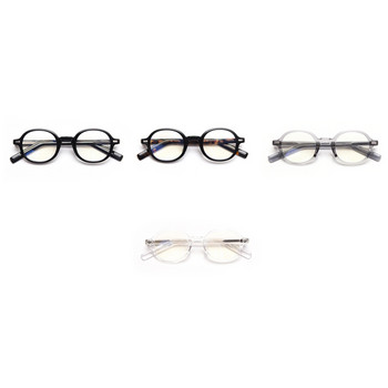 Κορεατικά οβάλ γυαλιά για άνδρες Tr90 Γυαλιά Leopard Σκελετός Ρετρό Στρογγυλά Διαφανή Γυαλιά Γυναικεία Οπτικός Φακός