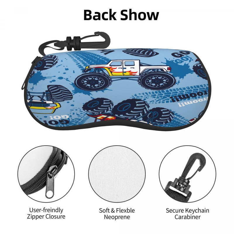 Akinių krepšys Apsauginis dėklas Monster Truck Automobiliai Moterys Vyrai Akinių dėklas Dėžutė Skaitymui Akiniai Dėžutės Priedai