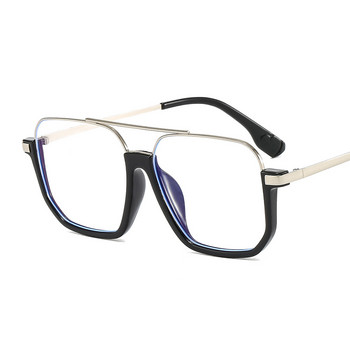 Υπερμεγέθη τετράγωνα γυαλιά υπολογιστή Γυναικεία γυαλιά αντι μπλε ανοιχτά Ανδρικά γυαλιά διπλής γέφυρας Διχρωμία Clear Lens Frames Γυαλιά