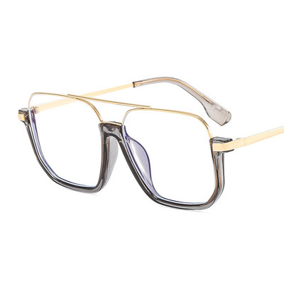 Υπερμεγέθη τετράγωνα γυαλιά υπολογιστή Γυναικεία γυαλιά αντι μπλε ανοιχτά Ανδρικά γυαλιά διπλής γέφυρας Διχρωμία Clear Lens Frames Γυαλιά