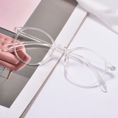 KatKani muški i ženski ultra-lagani retro okrugli okvir s prozirnim trendom boja, književni okvir za optičke naočale za kratkovidnost 9003R