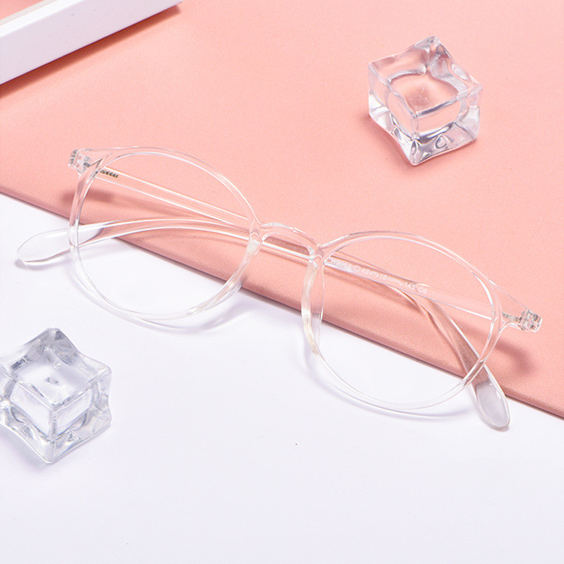 KatKani muški i ženski ultra-lagani retro okrugli okvir s prozirnim trendom boja, književni okvir za optičke naočale za kratkovidnost 9003R