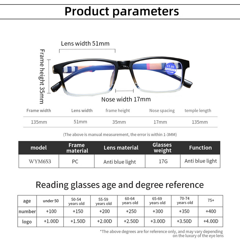 Zilead Fashion Women Men Reading Glasses Anti Blue Light Printing Frame Presbyopic Optical Eyewear Компютърни очила за четене