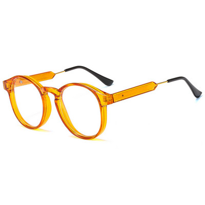 OEC CPO prozirne okrugle optičke naočale Ženske Muškarci Modni okviri za naočale s prozirnim lećama Ženski klasični crno-narančasti okviri za naočale