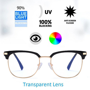 Swanwick мъжки очила против блокиране на синята светлина жени половин метална квадратна рамка за очила оптична TR90 прозрачна леща европейски стил злато